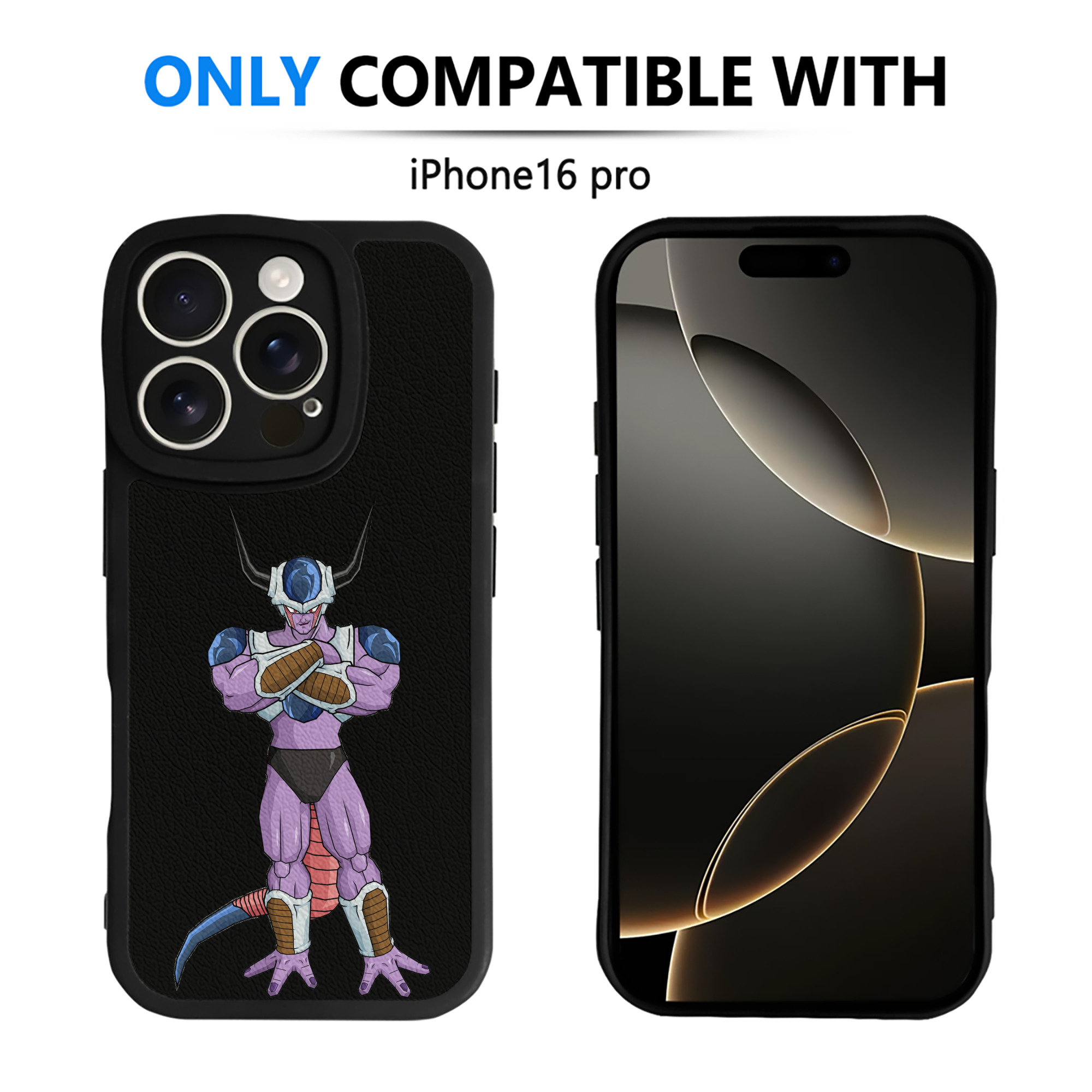 （画像用） ドラゴンボール フリーザ DRAGON BALL Frieza 【iPhone 16シリーズ対応】シリコンスマホケース（レザー調） 材質：シリコン